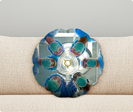 CRNA Gift Round Pillow – Anesthesia OR Team Oxygen Mask Design Plush Pillow for CRNA Students & Graduates