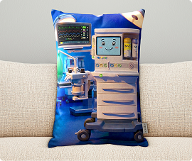 CRNA Gift Pillow – Anesthesia Machine Design Soft Plush Pillow
